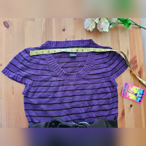 She's Cool -Women's Stripe Short Sleeve Shirt Dress Crew Neck Size L - Picture 8 of 8